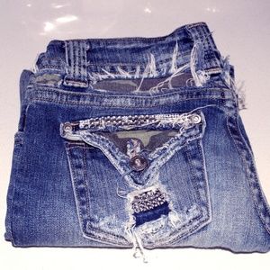 DISTRESSED Miss Me JP4222B Camo &Bling accented 27